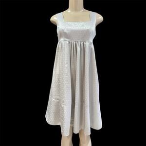 Express Snowflake Baby Doll Dress Y2K Metallic Silver Coquette Minimalist